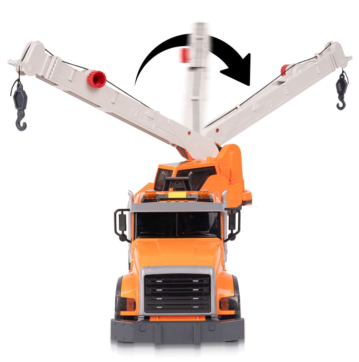 Macara de jucarie pentru copii, rotire 360 de grade, lumini intermitente si sunete realiste, scara 1:14, MalPlay 113599