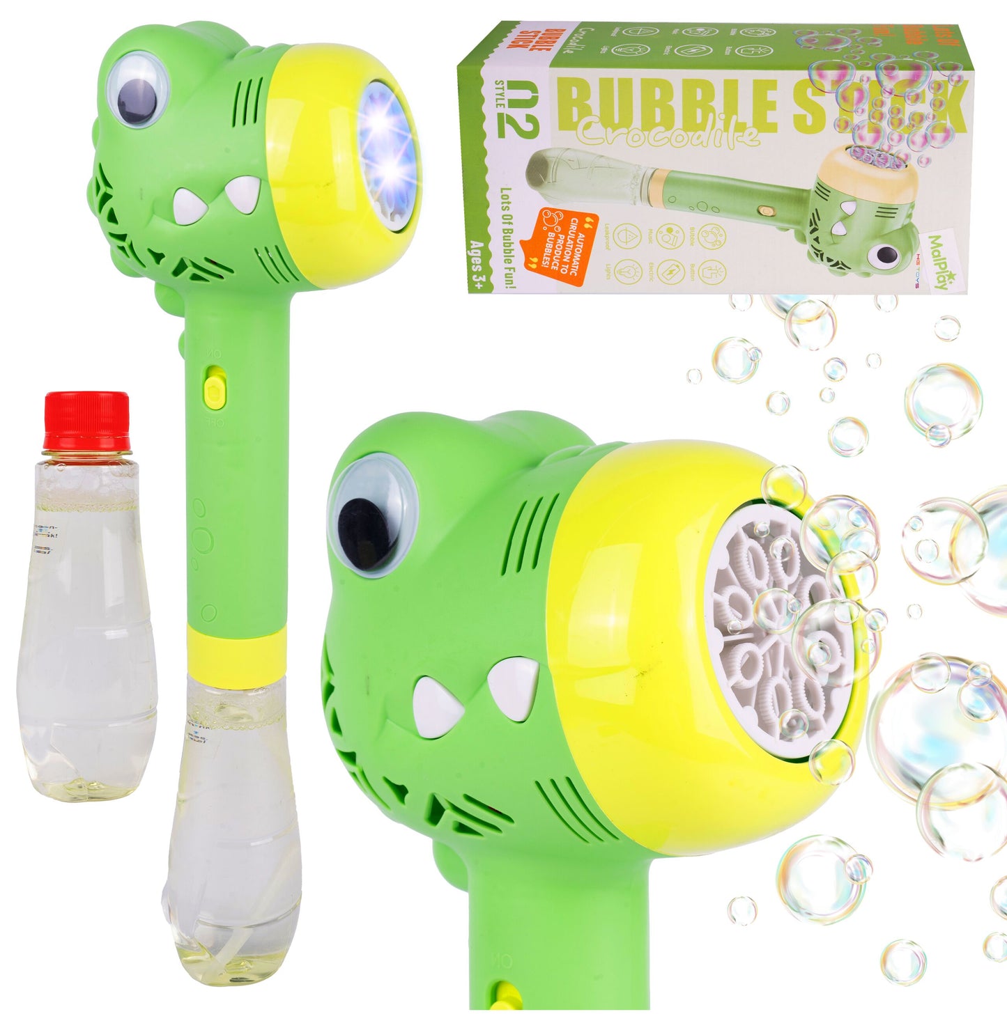 Pistol cu bule de sapun dinozaur, 180 ml, MalPlay 111494