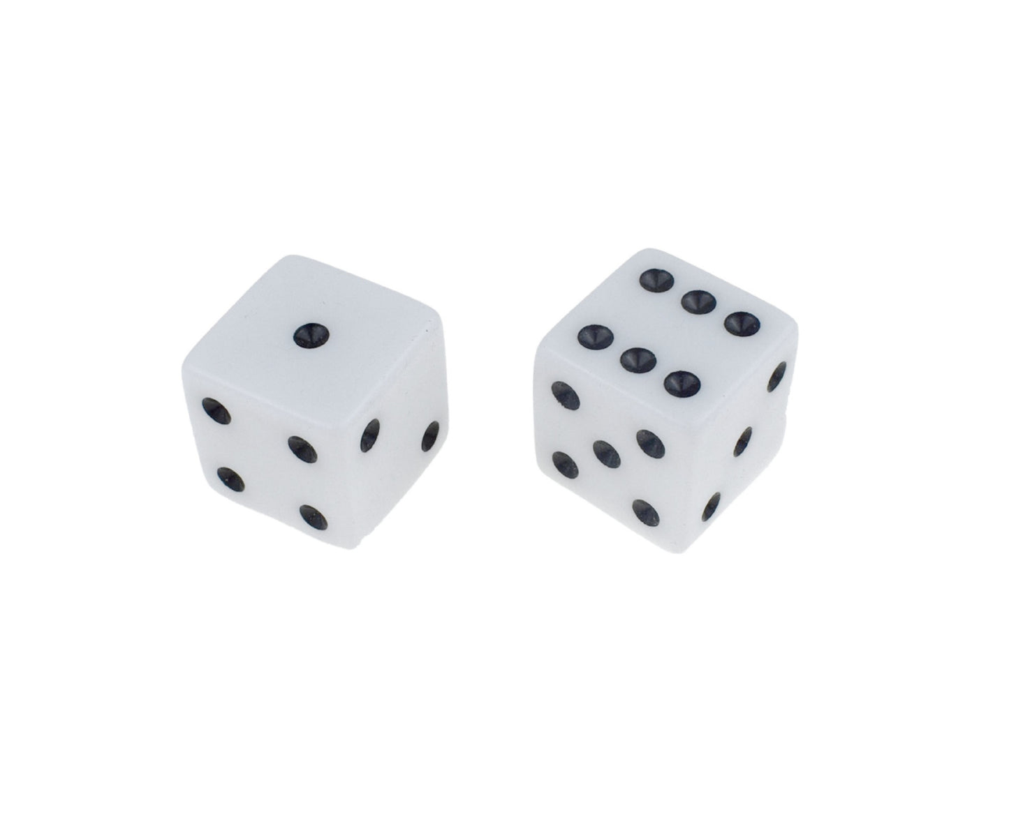 Set 100 de zaruri clasice, alb cu puncte negre, 1.5 x 1.5 cm, Lean 22460