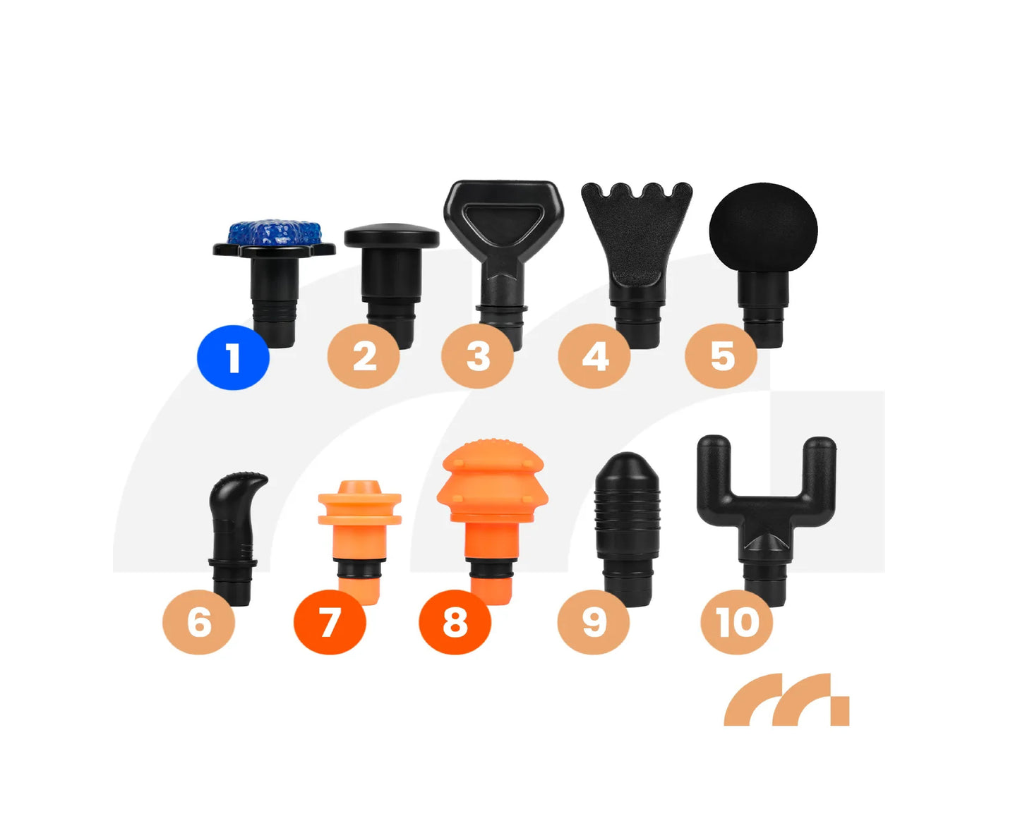 Pistol de masaj cu capete 10 capete interschimbabile, afisaj LCD, MalTec 113856