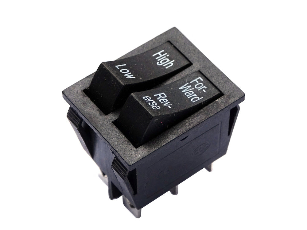 Buton comutator dublu, rapid-lent fata-spate 6-pin, negru, Lean 2993