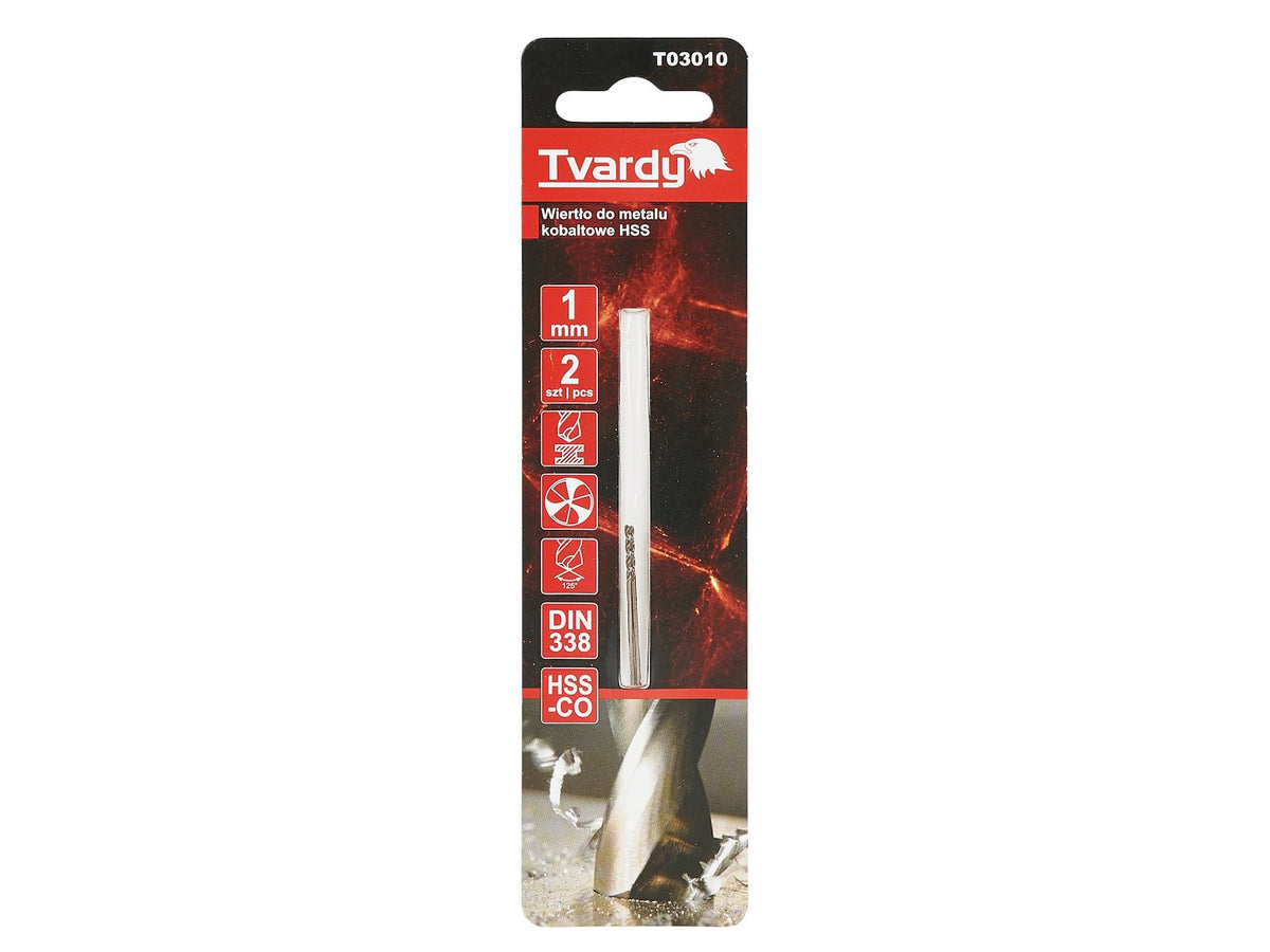Burghiu HSS pentru metal, M35, 1 mm, Tvardy T03010