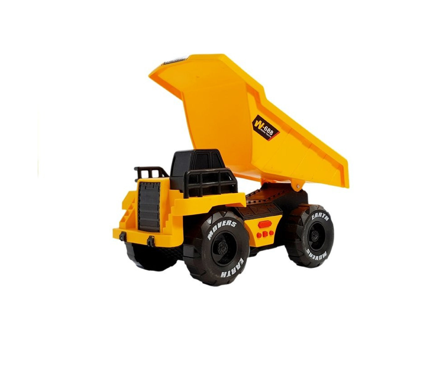 Camion de jucarie cu basculanta cu efecte sonore si luminoase, 25 x 13 x 14 cm, galben / negru, Lean 5644