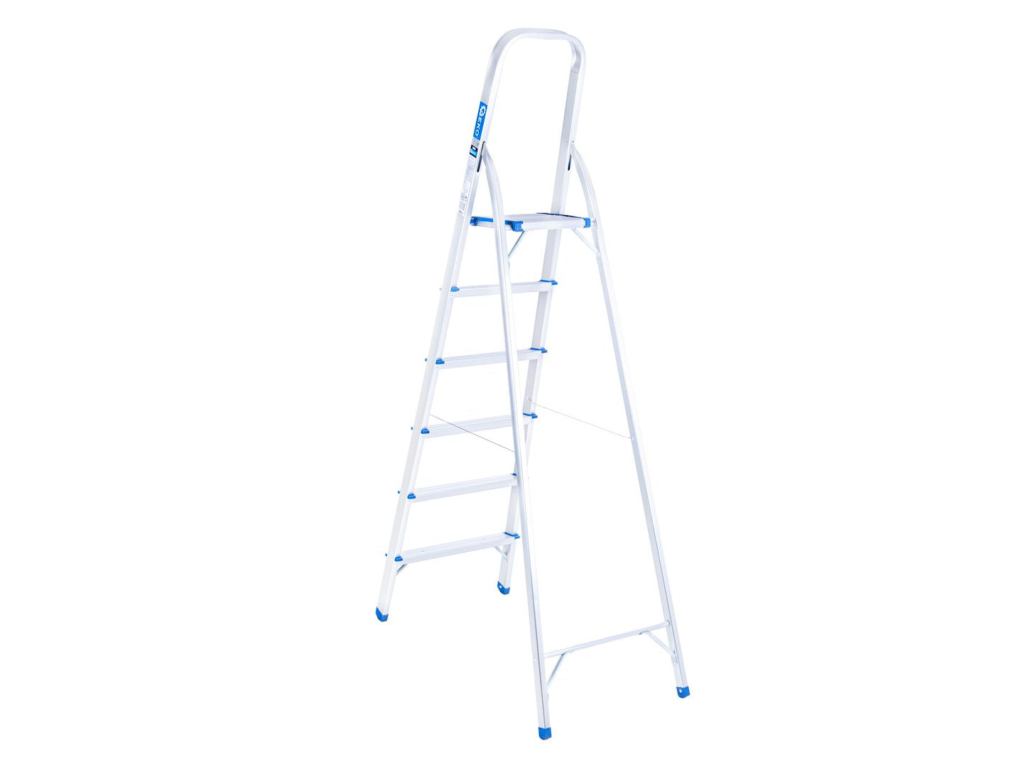 Scara pliabila din aluminiu cu 6 trepte, inaltime de lucru 3.19 m, capacitate maxima 150 kg, Geko G02418