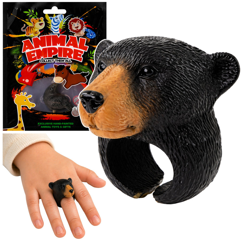Inel educativ cu animale, urs brun, 5.5 x 3 x 3 cm, Lean 11263