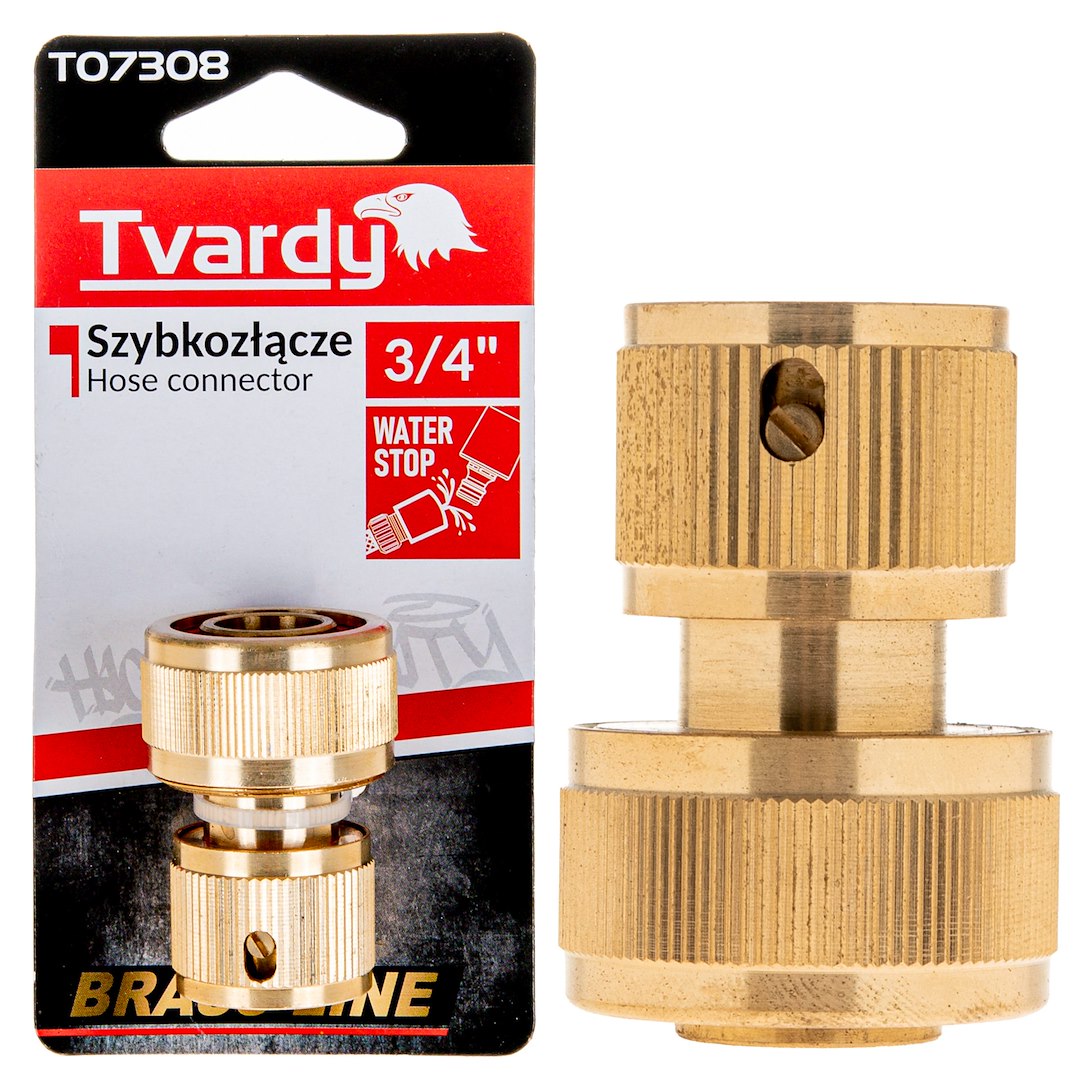 Conector rapid cu opritor Brass-Line 3 / 4", Tvardy T07308