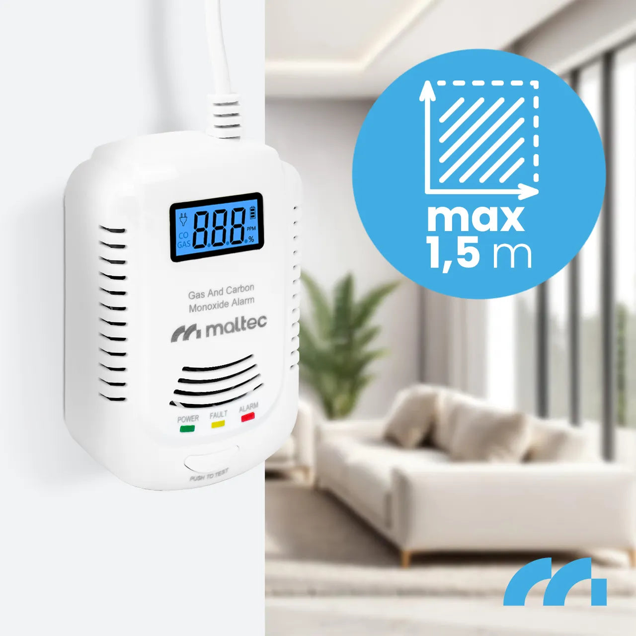 Detector 2 in 1 pentru gaz si GPL SafeSensor3000, afisaj LED, MalTec 113562