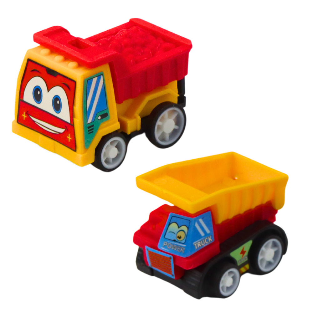 Set 6 autovehicule de constructie cu actionare pull back, 5 x 5 x 3 cm, Lean 25058