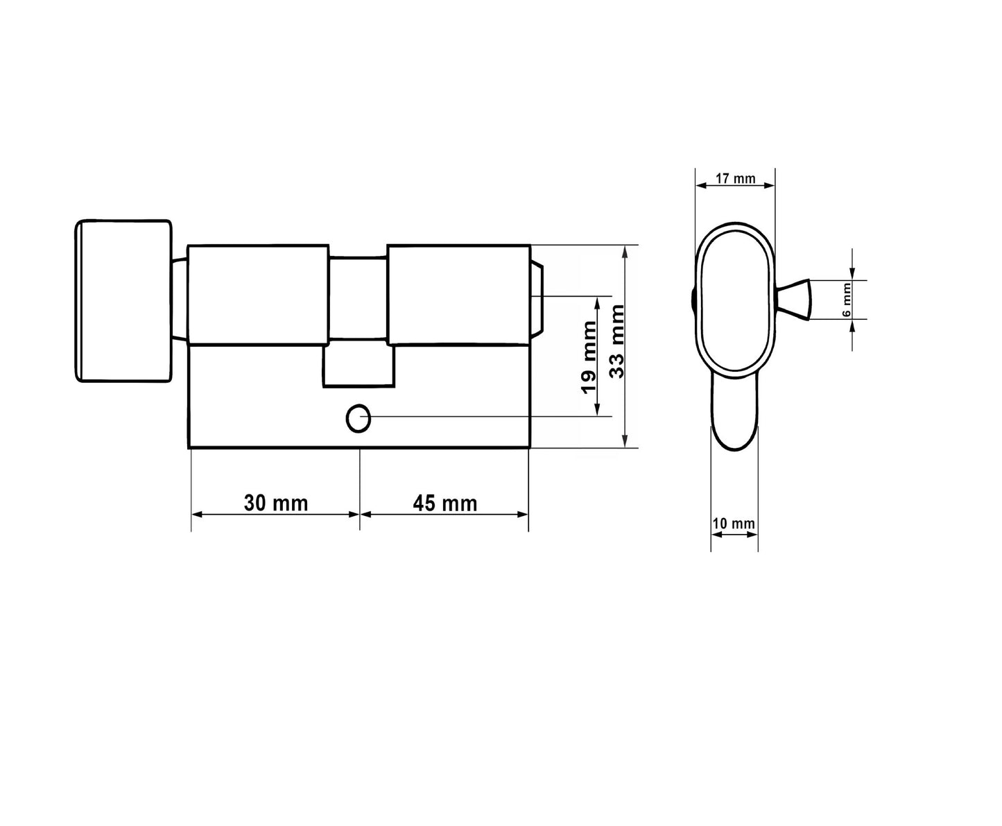 Butuc aluminiu Nickel, 30g/45, Tvardy T01407
