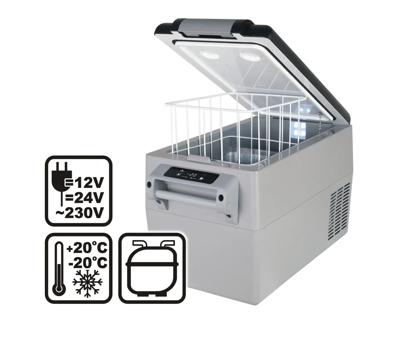 Frigider auto cu compresor 33 L Wertberg LT-5.35 BT, Bluetooth, Tuya Smart, 12V/24V/230V, Racire si Congelare -20°C, Harder HD1873
