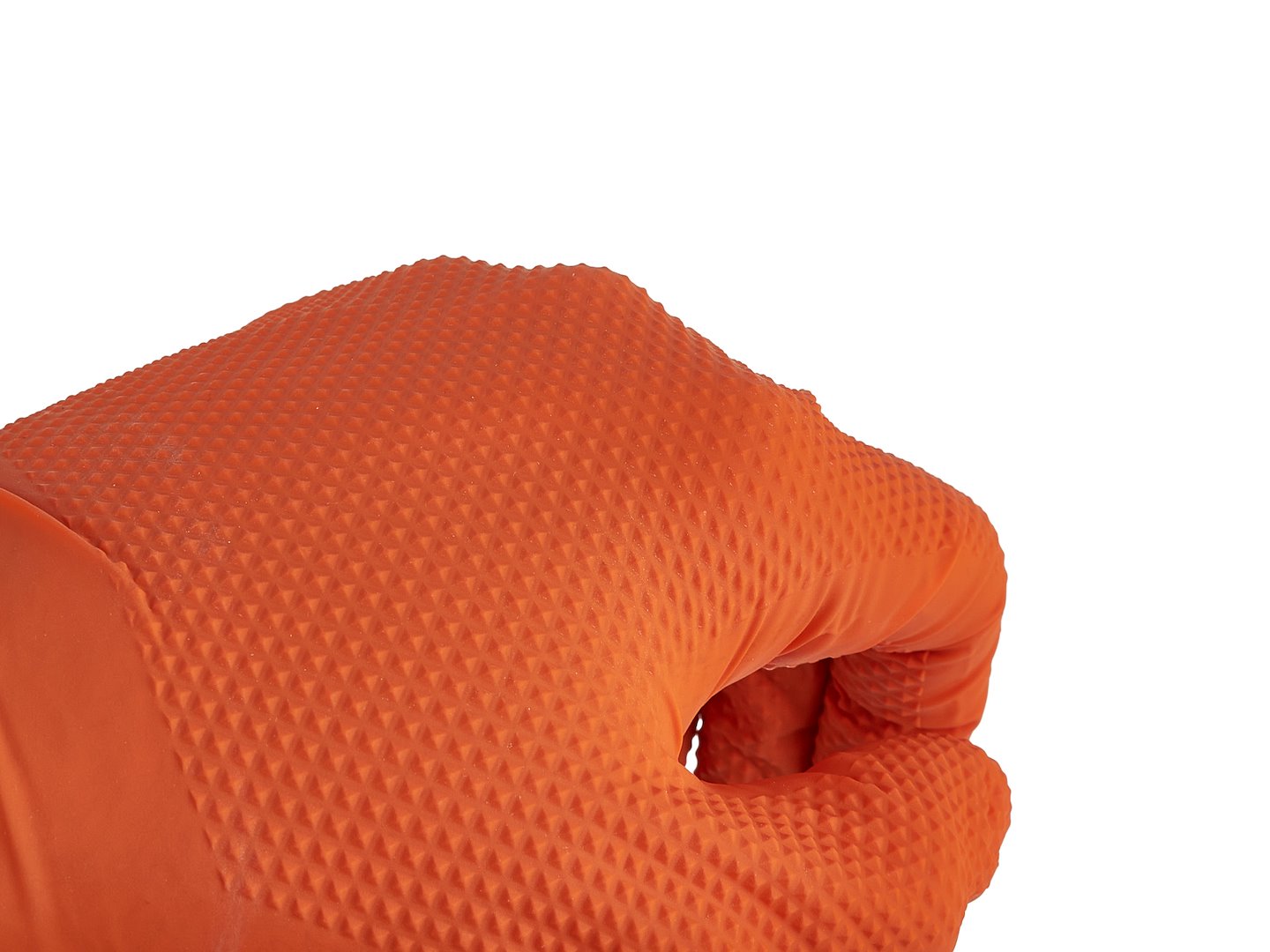 Manusi de protectie din nitril Solid Grip, portocaliu, marimea L, 50 bucati, Geko G75201-L