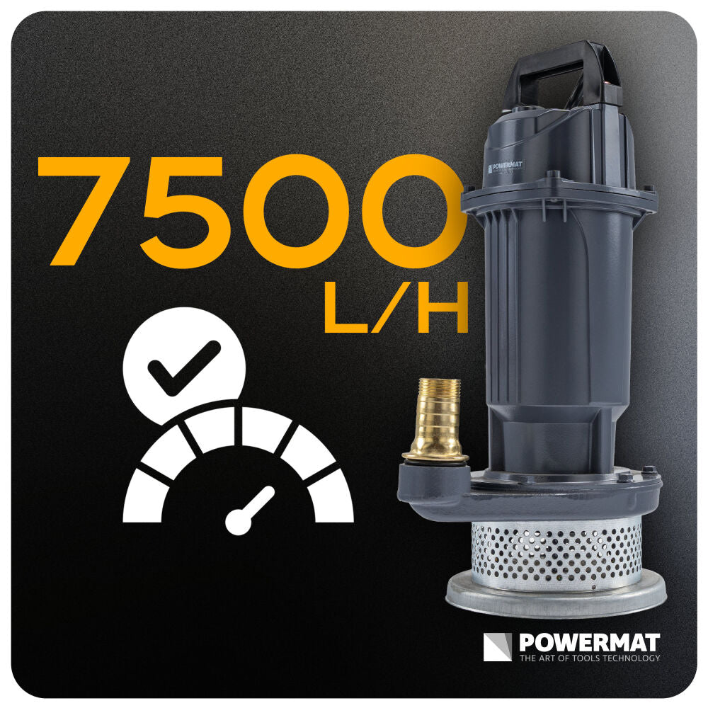 Pompa submersibila PM-PDWB-550T, 500 W, 7500 l / h, 1", cablu 10 m, Powermat PM1639