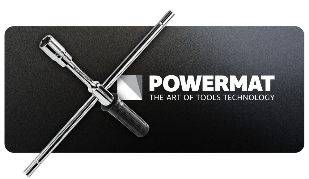 Cheie pliabila in cruce pentru roti PM-KLDK-400T, 1/2", chei tubulare incluse, Powermat PM1619