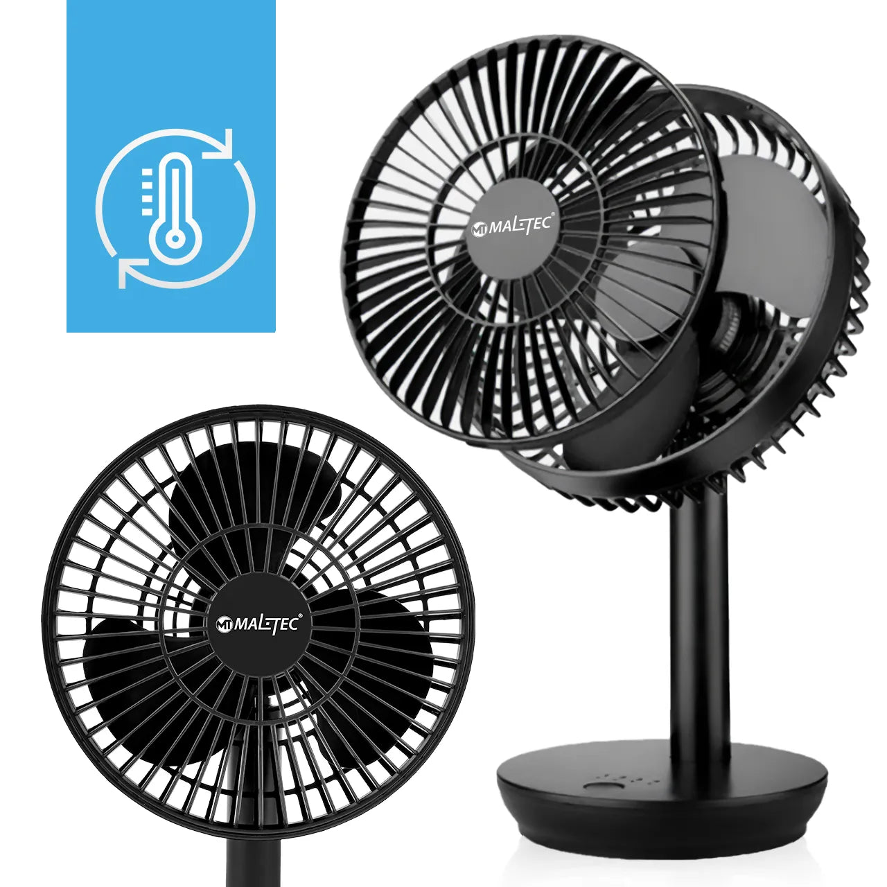 Ventilator de birou cu incarcare USB, 5 W, MalTec 111390