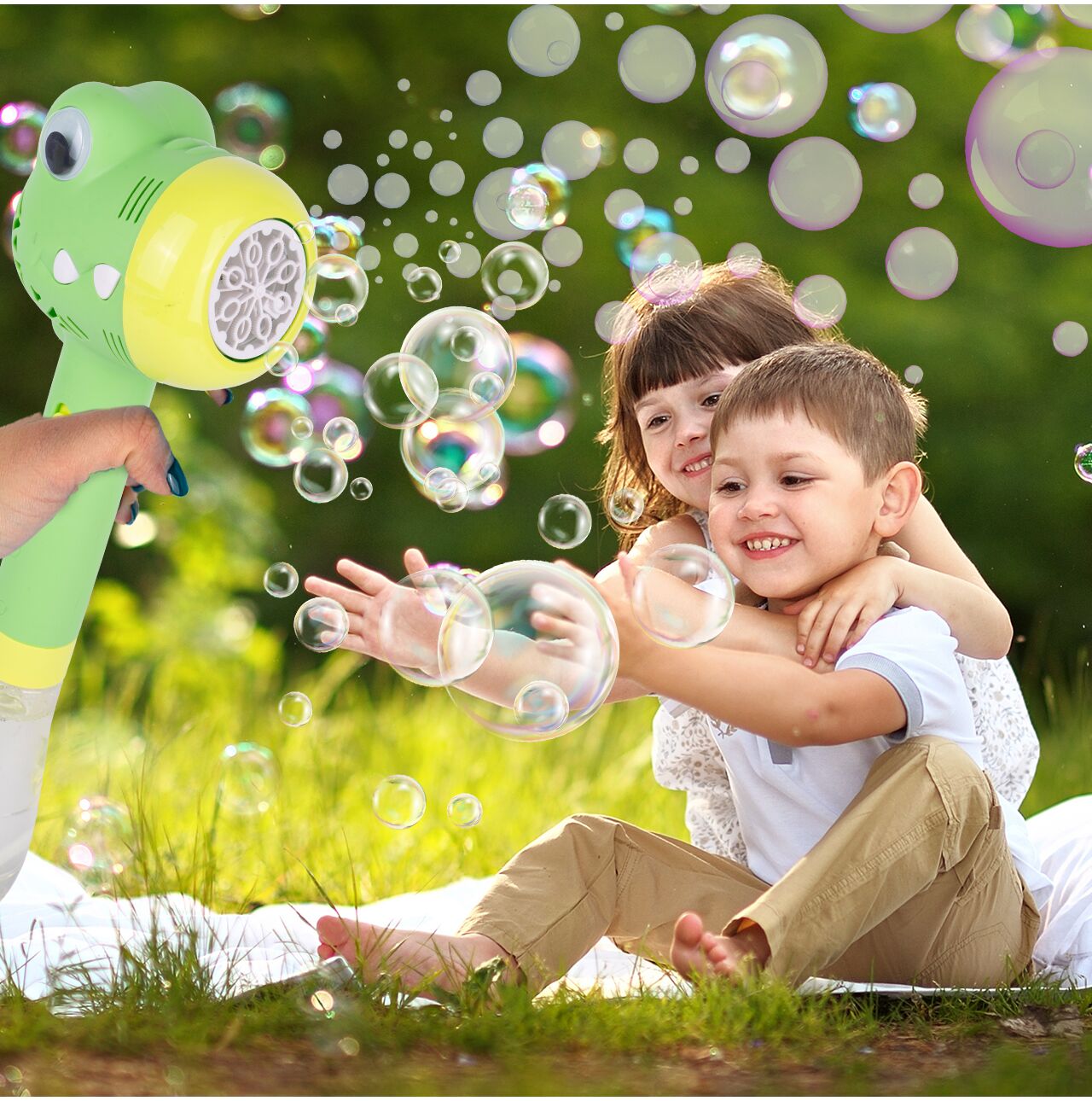 Pistol cu bule de sapun dinozaur, 180 ml, MalPlay 111494