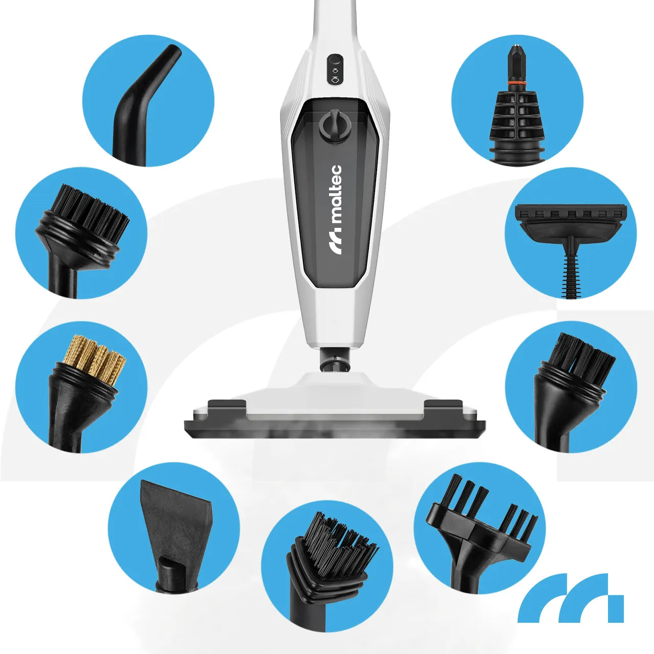 Mop electric multifunctional cu abur si accesorii SteamExpert HDS4600W, 2000 W, MalTec 113483