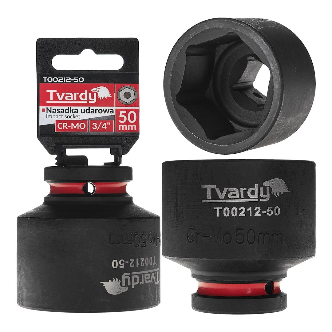 Cheie tubulara de impact in 6 puncte 3 / 4", 50 mm, Cr-Mo, Tvardy T00212-50