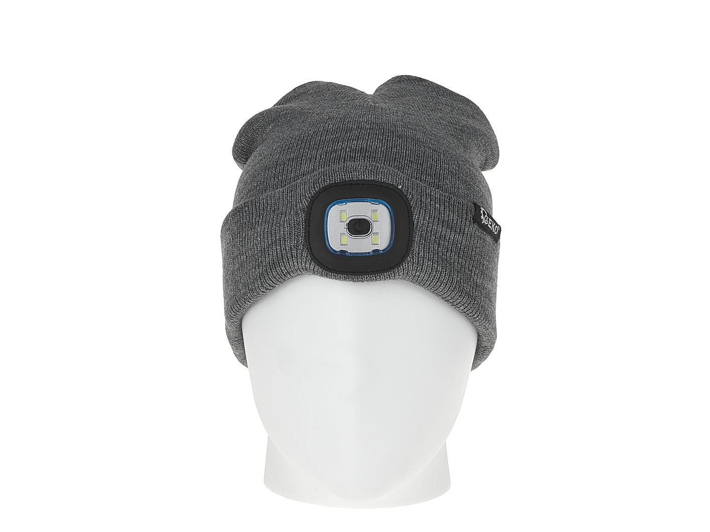 Caciula de iarna cu lanterna LED reincarcabila, gri, Geko G90410