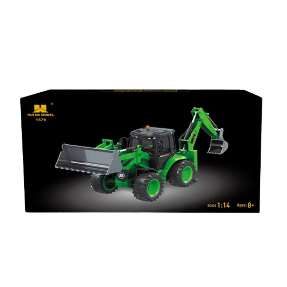 Excavator cu efecte sonore si luminoase, 1:14, verde, Lean 22752