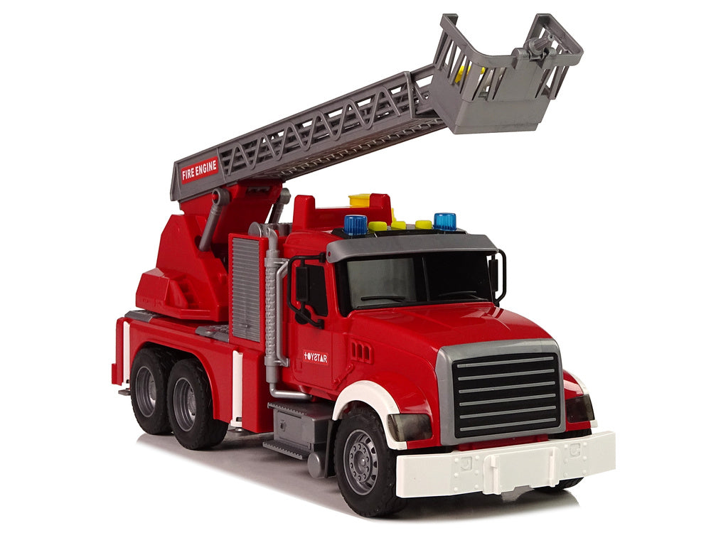 Camion pompieri de jucarie cu efecte sonore si luminoase, rosu, Lean 9528