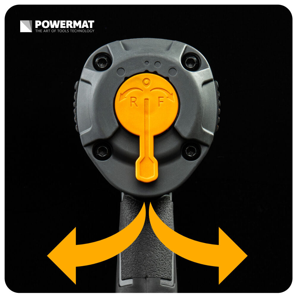 Cheie pneumatica PM-KPU-1560T, 1560 NM, 1/2", 8000 RPM, MAX. 8 BAR, 115 L/MIN, Powermat PM1593