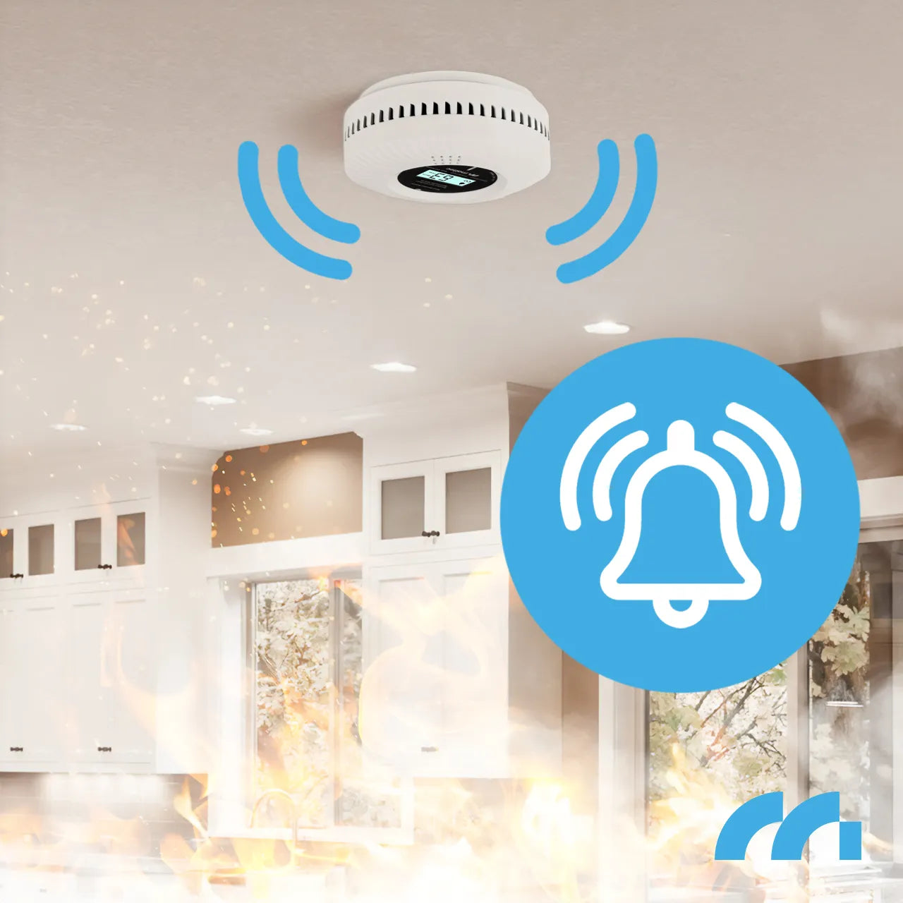 Detector 2 in 1 monoxid de caron si fum SafeSensor5000, afisaj LCD, MalTec 113561