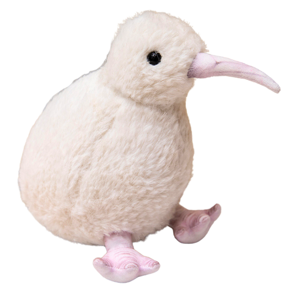 Jucarie de plus pasare kiwi, alb, 21 cm, Lean 13843