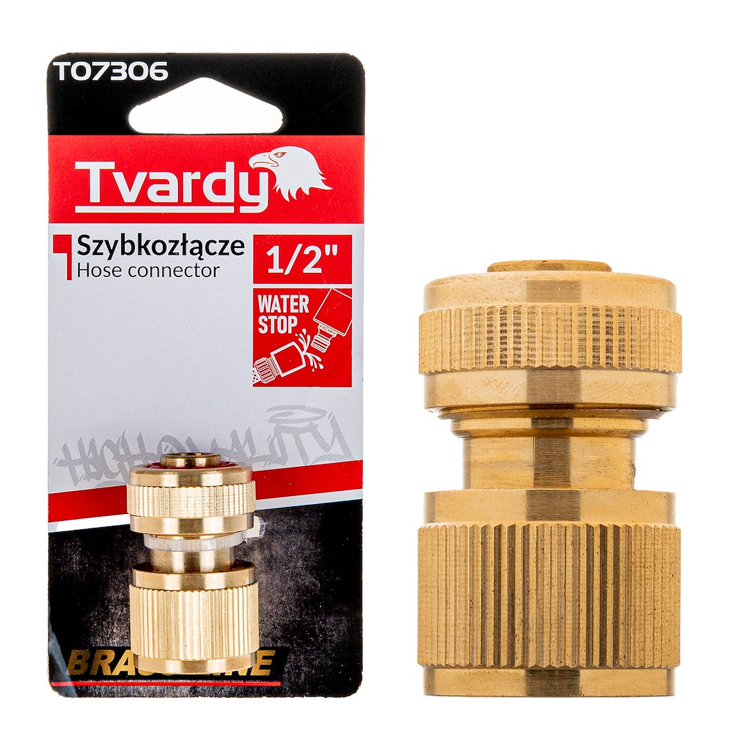 Conector rapid cu opritor 1 / 2" Brass Line, Tvardy T07306