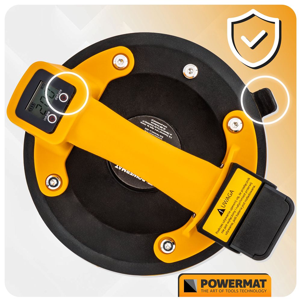 Ventuza electrica pentru placi PM-APPS-200M, capacitate maxima de incarcare 200 kg, Powermat PM1446