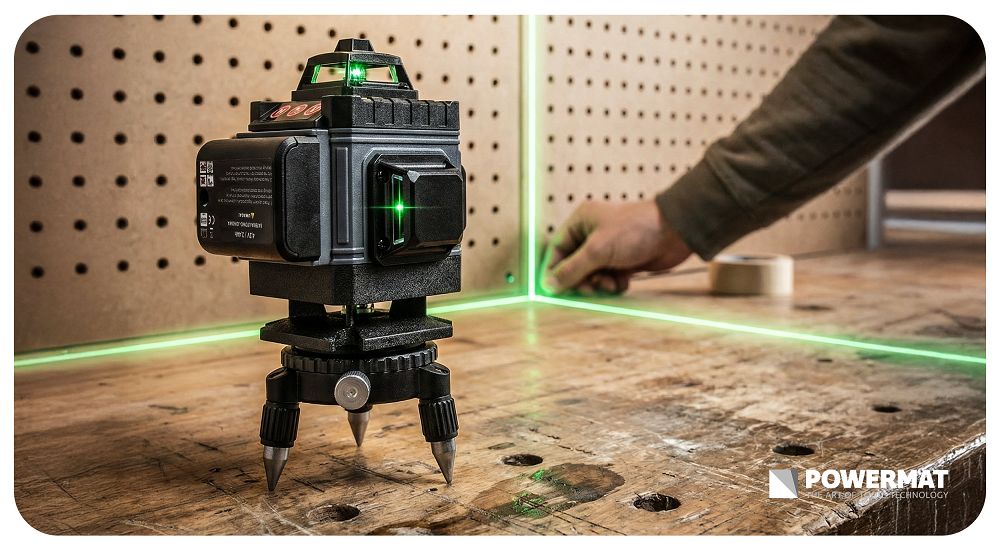 Nivela laser in cruce PM-PLK-4DM1, Powermat PM1492