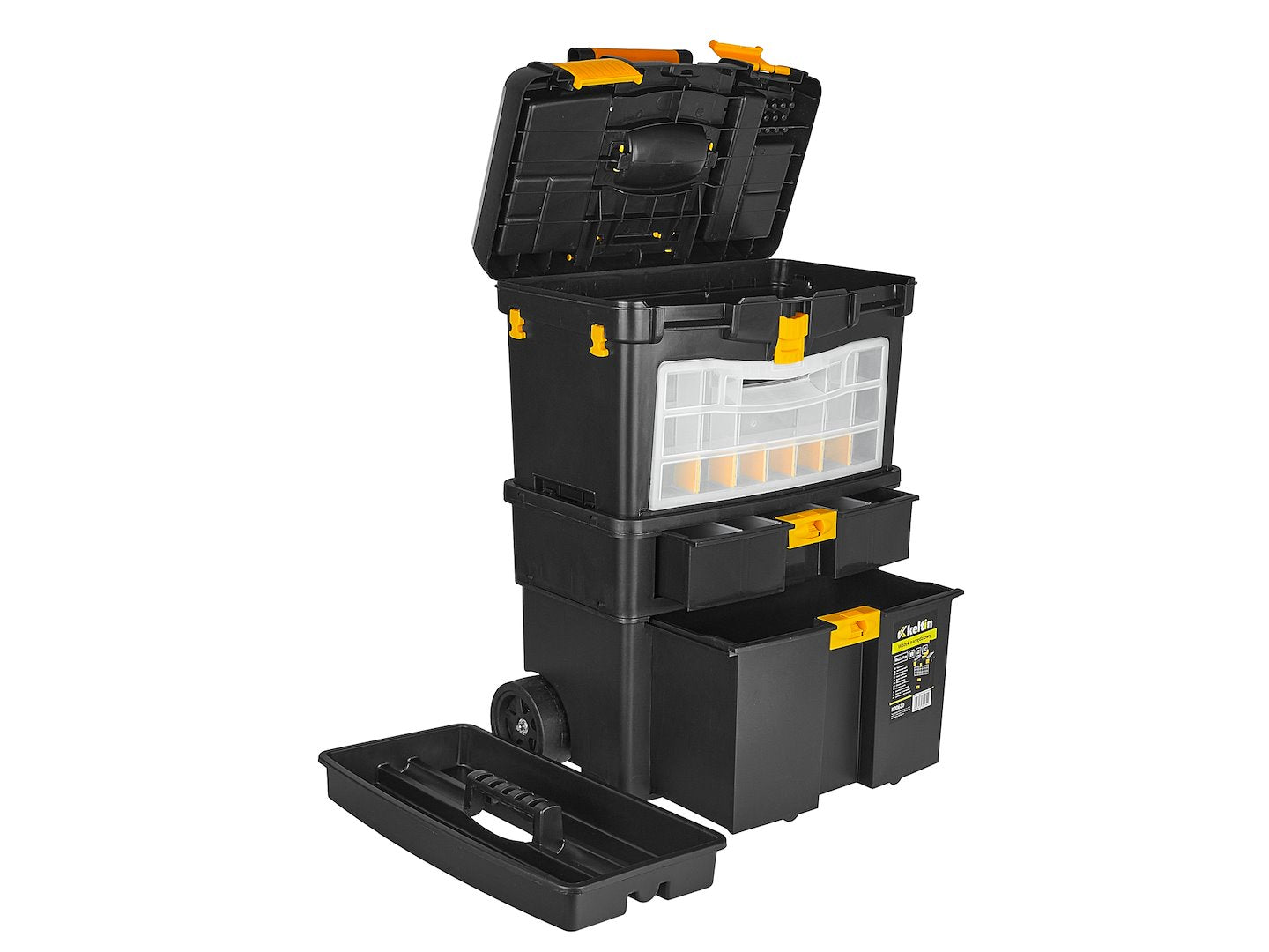 Carucior pentru scule cu organizator detasabil din plastic, Keltin K00620