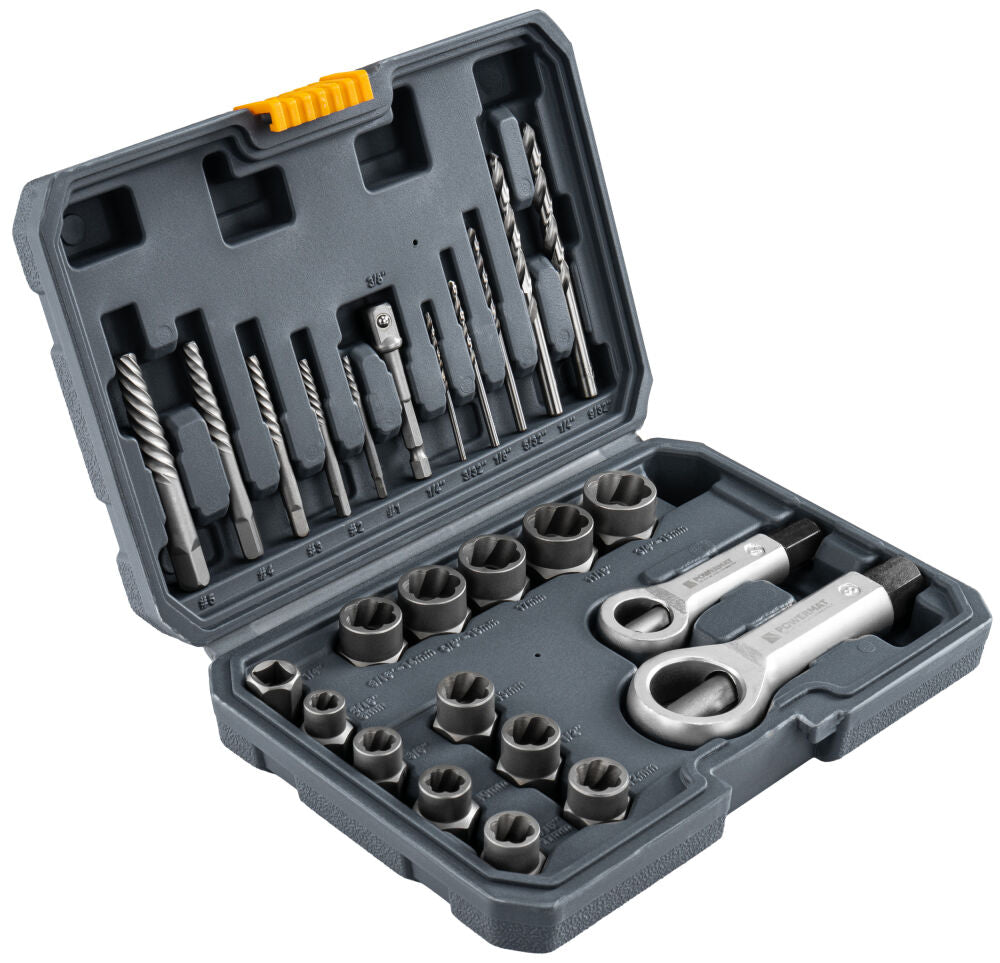 Kit extractoare pentru indepartarea suruburilor PM-ZPWN-26T, 26 bucati, Powermat PM1617