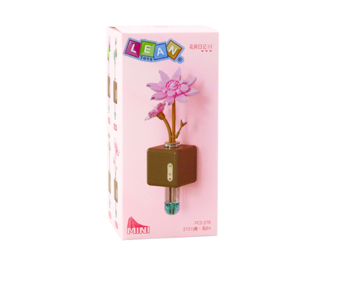 Set de constructie floare de lotus roz, 376 elemente, Lean 26698