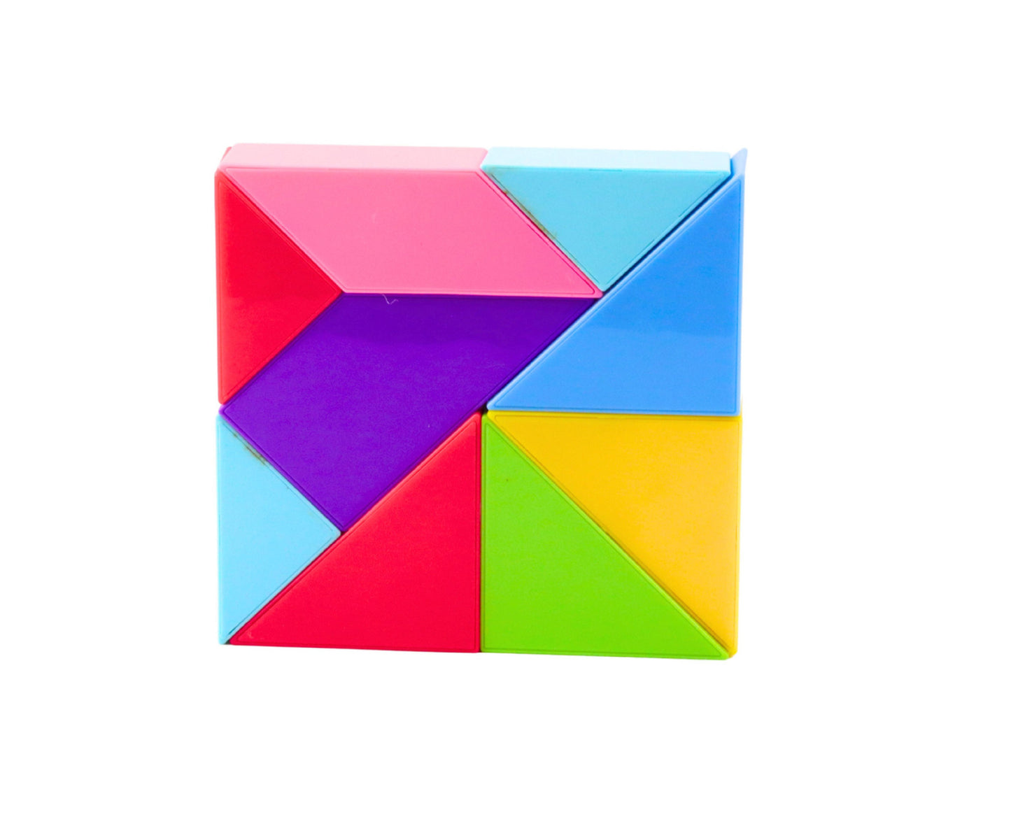 Set blocuri magnetice Tangram, 9 piese, multicolor, 22x17,5x4,5cm, Lean 23552