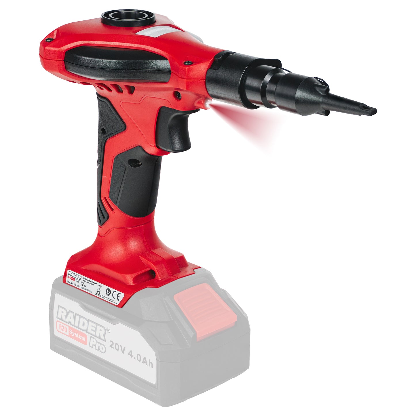 Pompa de aer RDP-JAP20 Solo (fara acumulator si incarcator), 670 l / min, Raider 089414