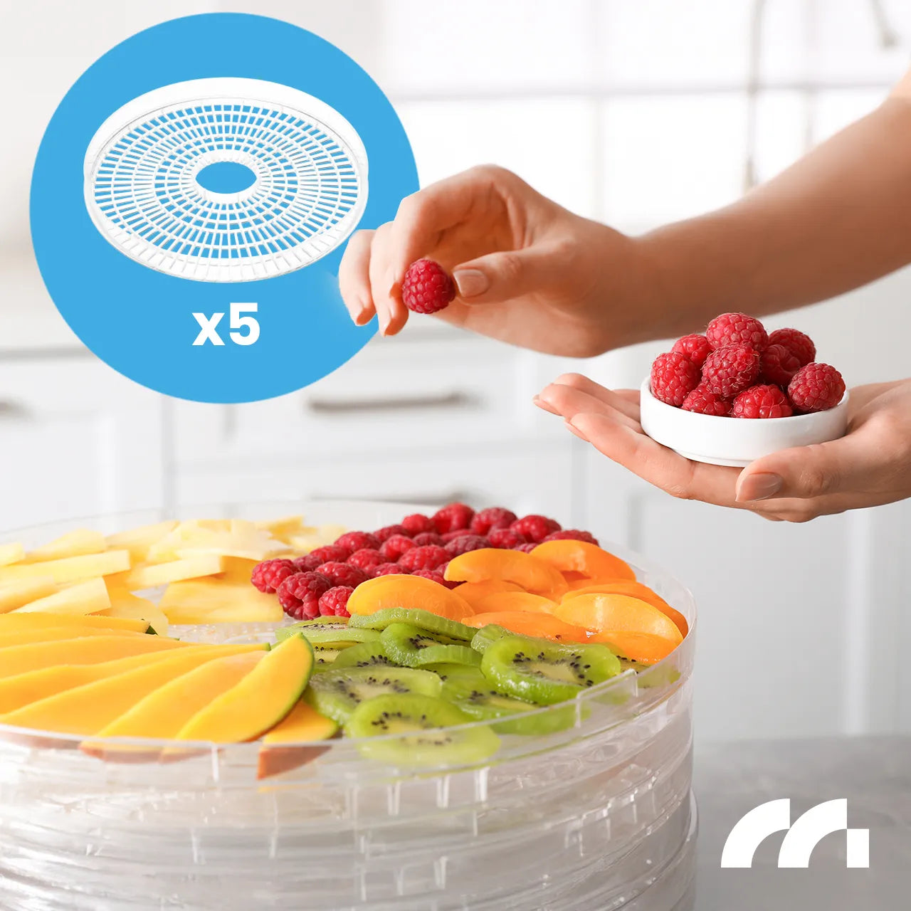 Deshidrator pentru fructe si legume, 5 nivele, 500 W, MalTec 113379