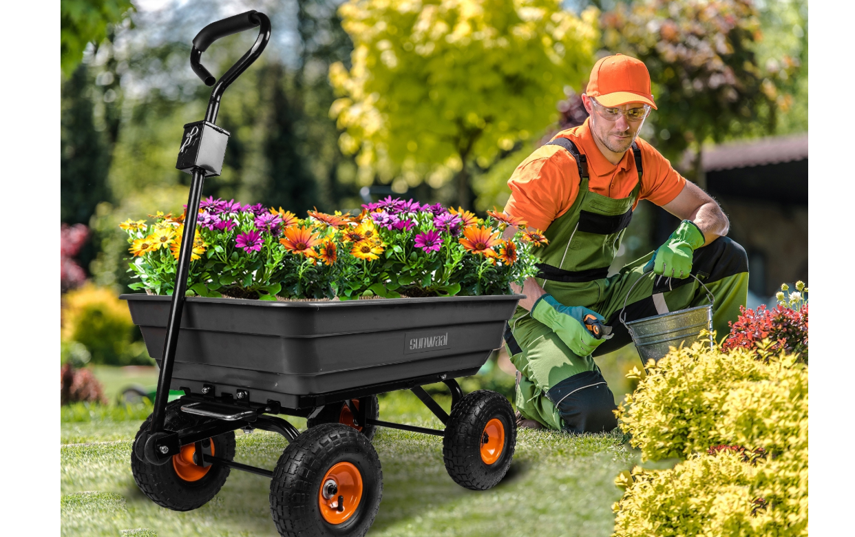 Carucior de gradina Sunwaal, capacitate maxima 300 kg, 75 l, MalTec 112818