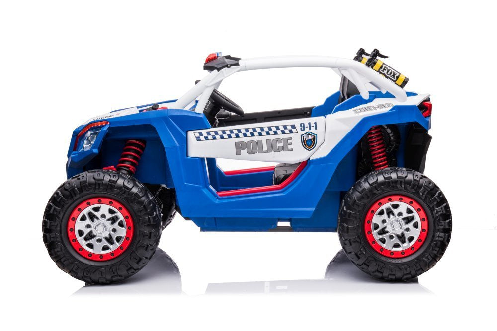 Masina electrica Buggy UTV Police Blue 4 x 4 cu acumulator, albastru, Lean 9816