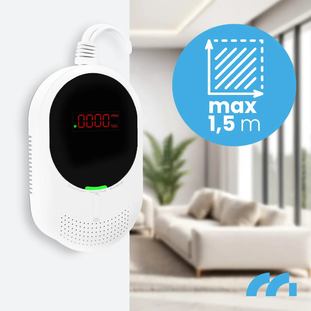 Detector 2 in 1 pentru CO2 si GPL SafeSensor5000, afisaj LCD, MalTec 113563