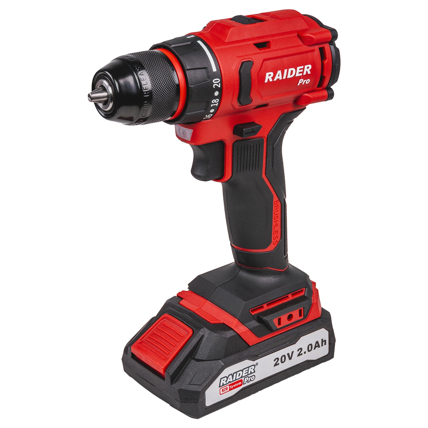 Set masina de gaurit si insurubat cu acumulator si incarcator RDP-PBCD20, 10 mm, 44 Nm, 2 Ah, Raider 030231