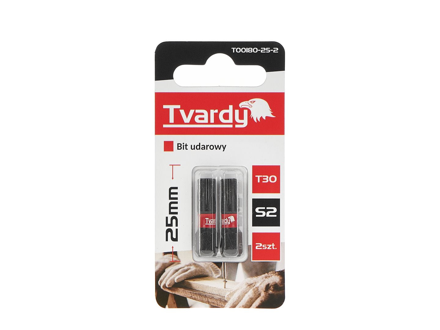 Set biti de impact T30, 25 mm S2, 2 bucati, Tvardy T00180-25-2
