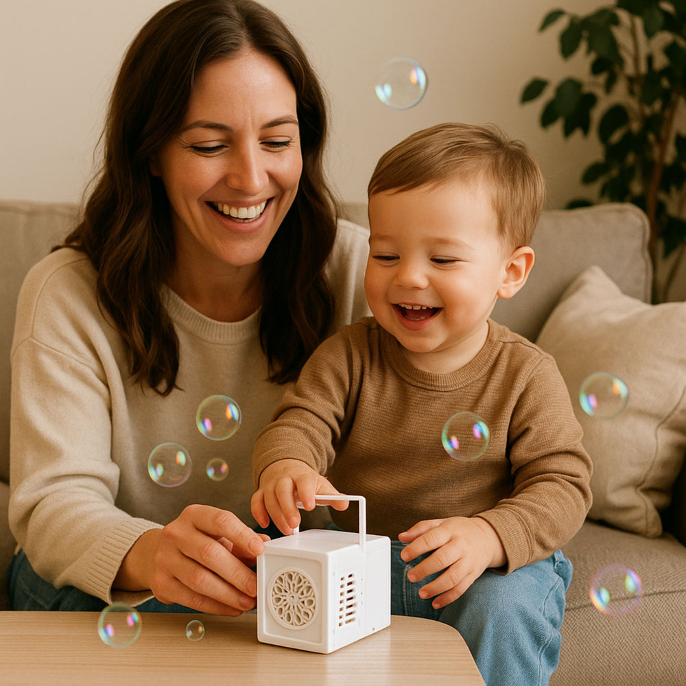 Masina automata de facut bule, 10 gauri, 14 x 10 x 8 cm, set lichid pentru bule 50 ml, Lean 27688