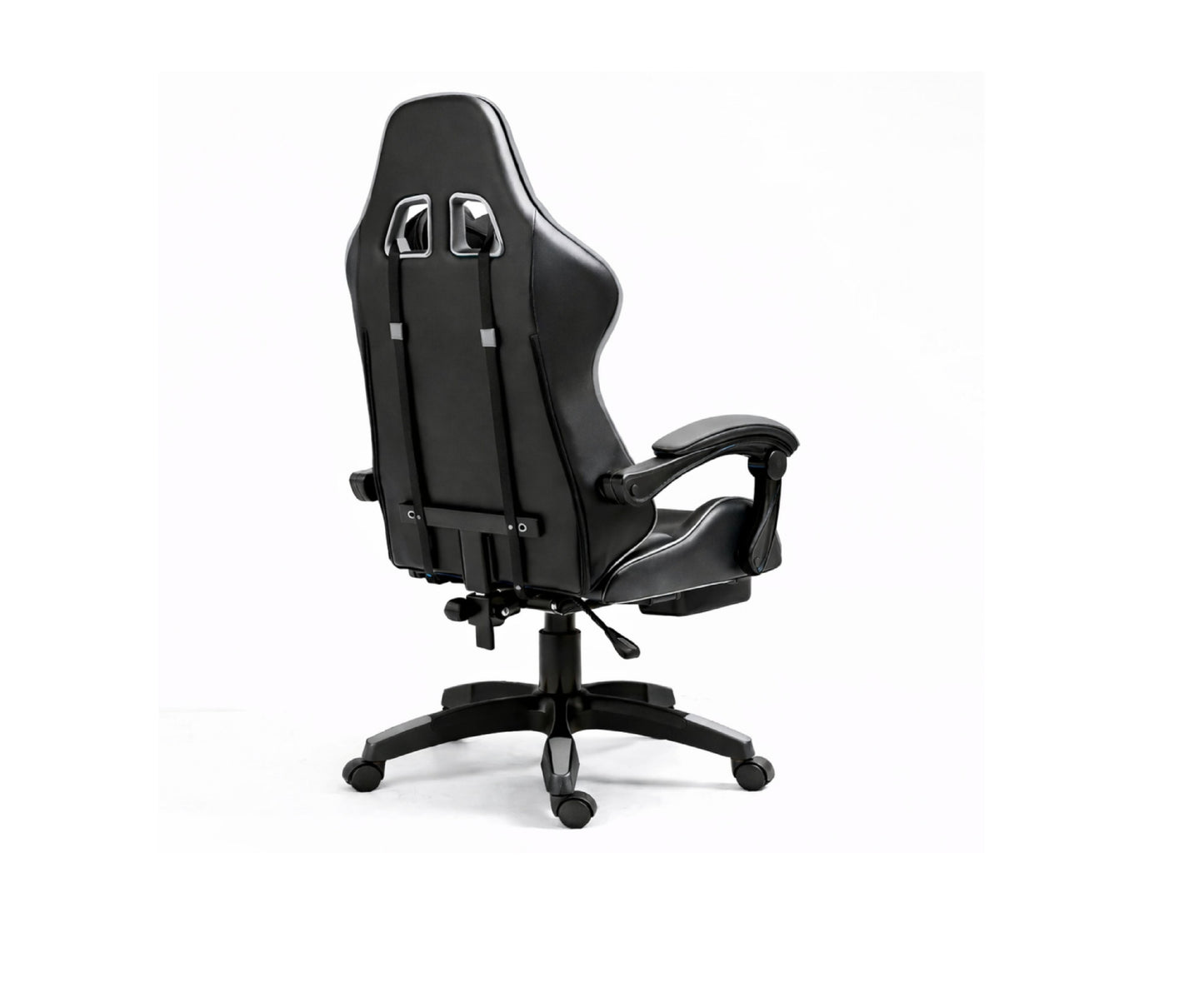 Scaun pentru gaming rotativ cu suport pentru picioare, negru / gri, Lean 30556