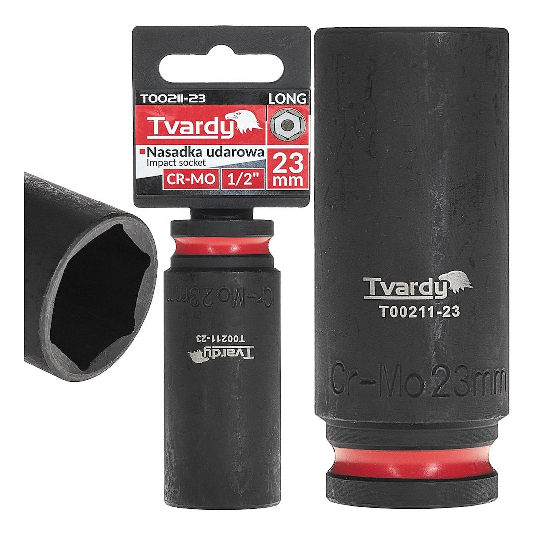 Tubulara lunga de impact in 6 puncte 1 / 2", 23 mm, Cr-Mo, Tvardy T00211-23