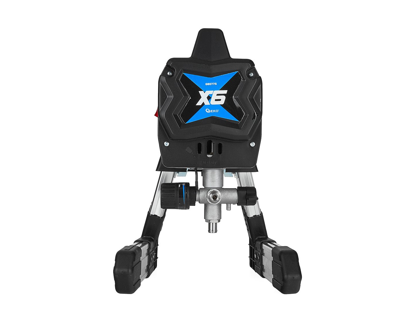 Agregat de vopsire hidrodinamic X6, 650 W, 200 bar, debit 1,4 l/min, cu pistol X-450 Si furtun de 7,5 m, Geko G80775