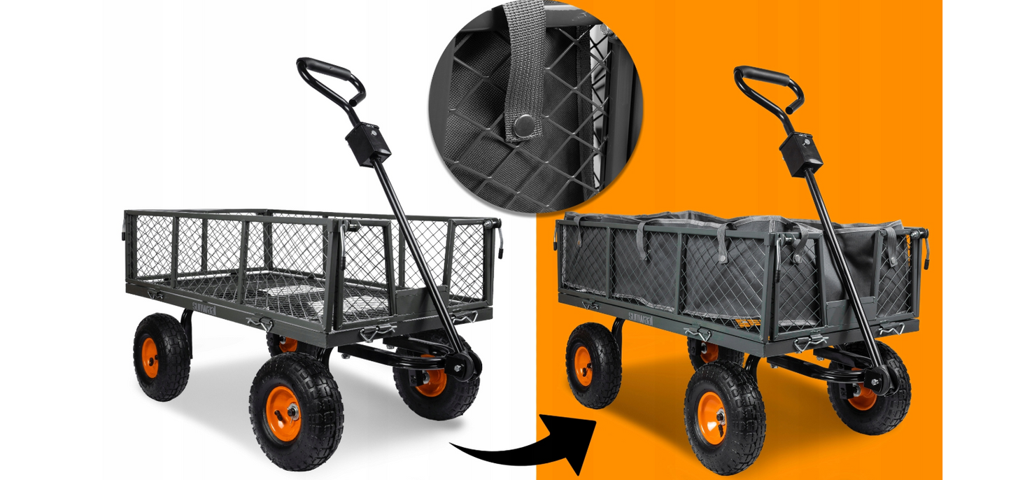 Carucior de gradina Sunwaal, capacitate maxima 400 kg, 100 l, MalTec 112819