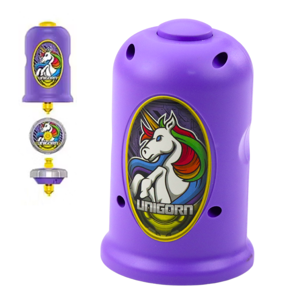 Set lansator spinner cu disc zburator model unicorn, violet, Lean 24359