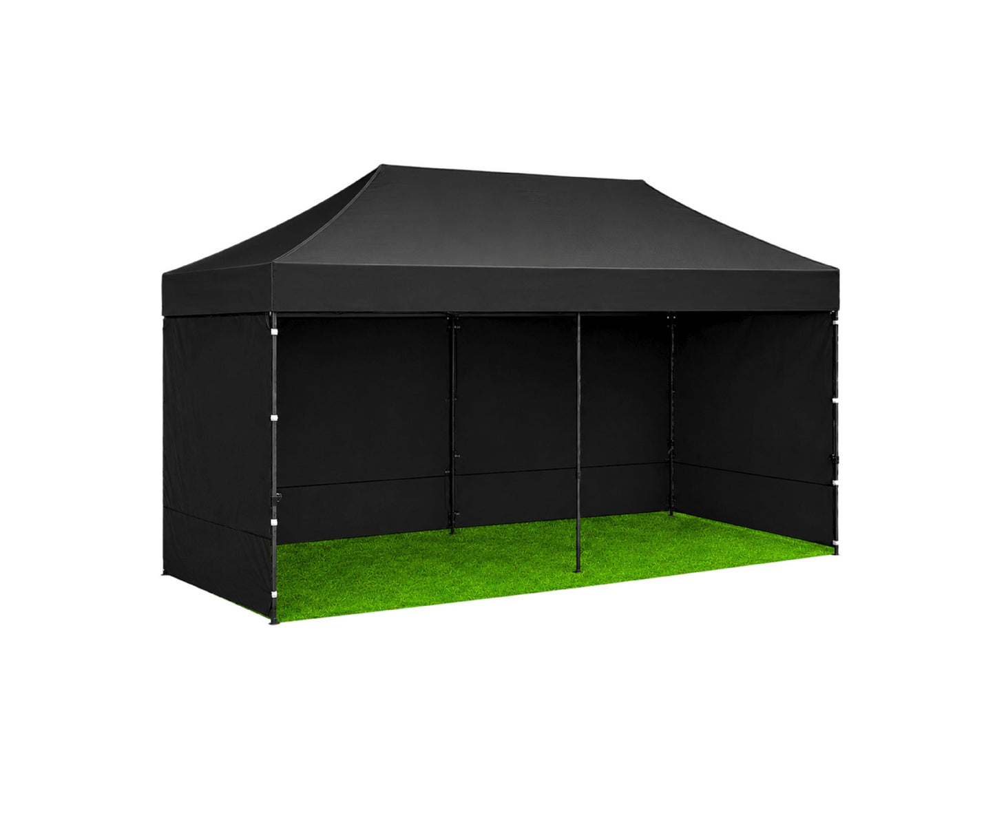 Pavilion de gradina, negru, 3 x 6 m, Lean 29335