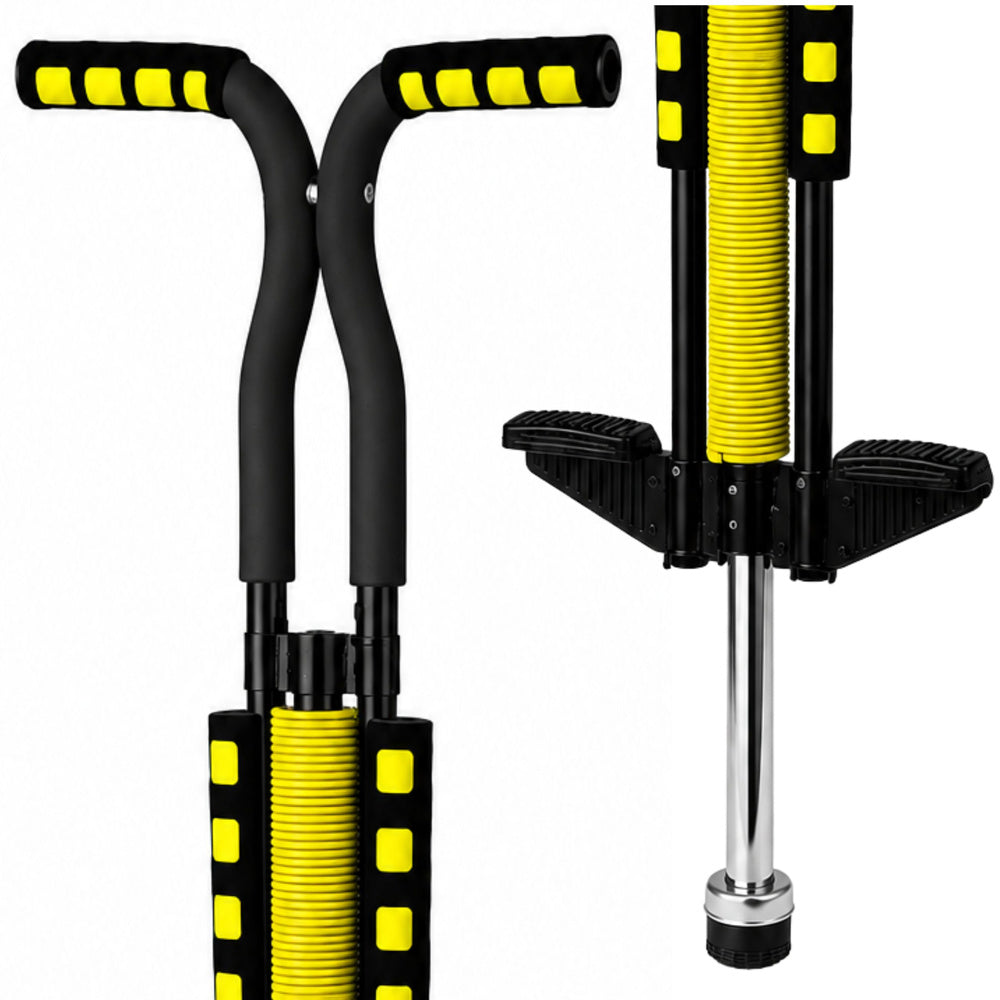Pogo stick pentru copii, capacitate maxima 70 kg, galben, Lean 30995