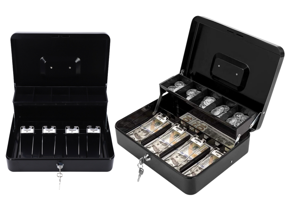 Cutie metalica de valori, 2 chei, negru, 300 mm x 240 mm x 90 mm, Lean 20723